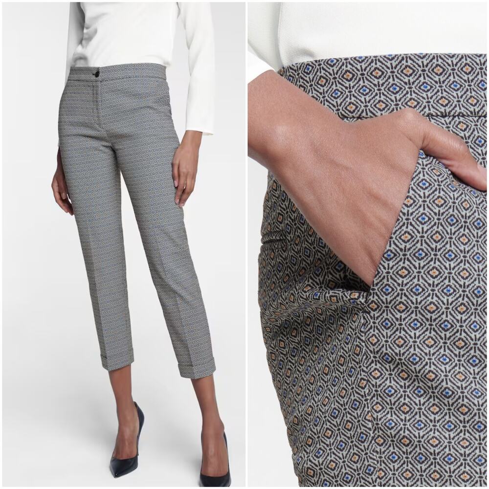 ETRO Milano Women's High-Rise Printed Slim Pants size 44 32w